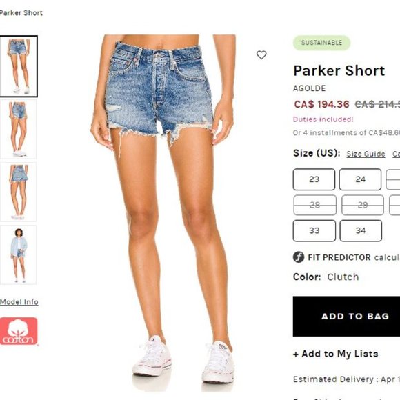 Agolde Parker Jean Shorts - Picture 2 of 6